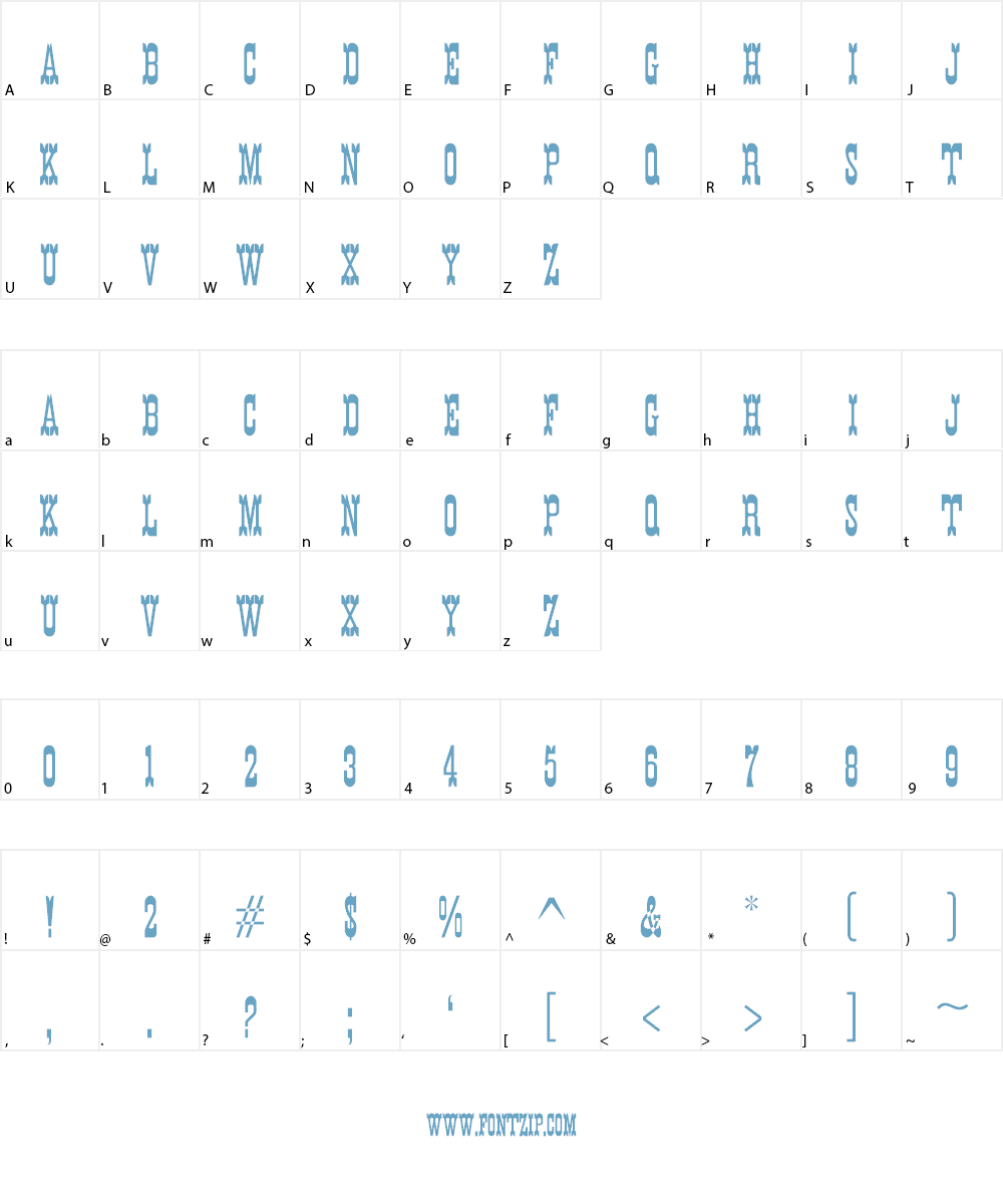 K22 Eureka NoFrills Font Character